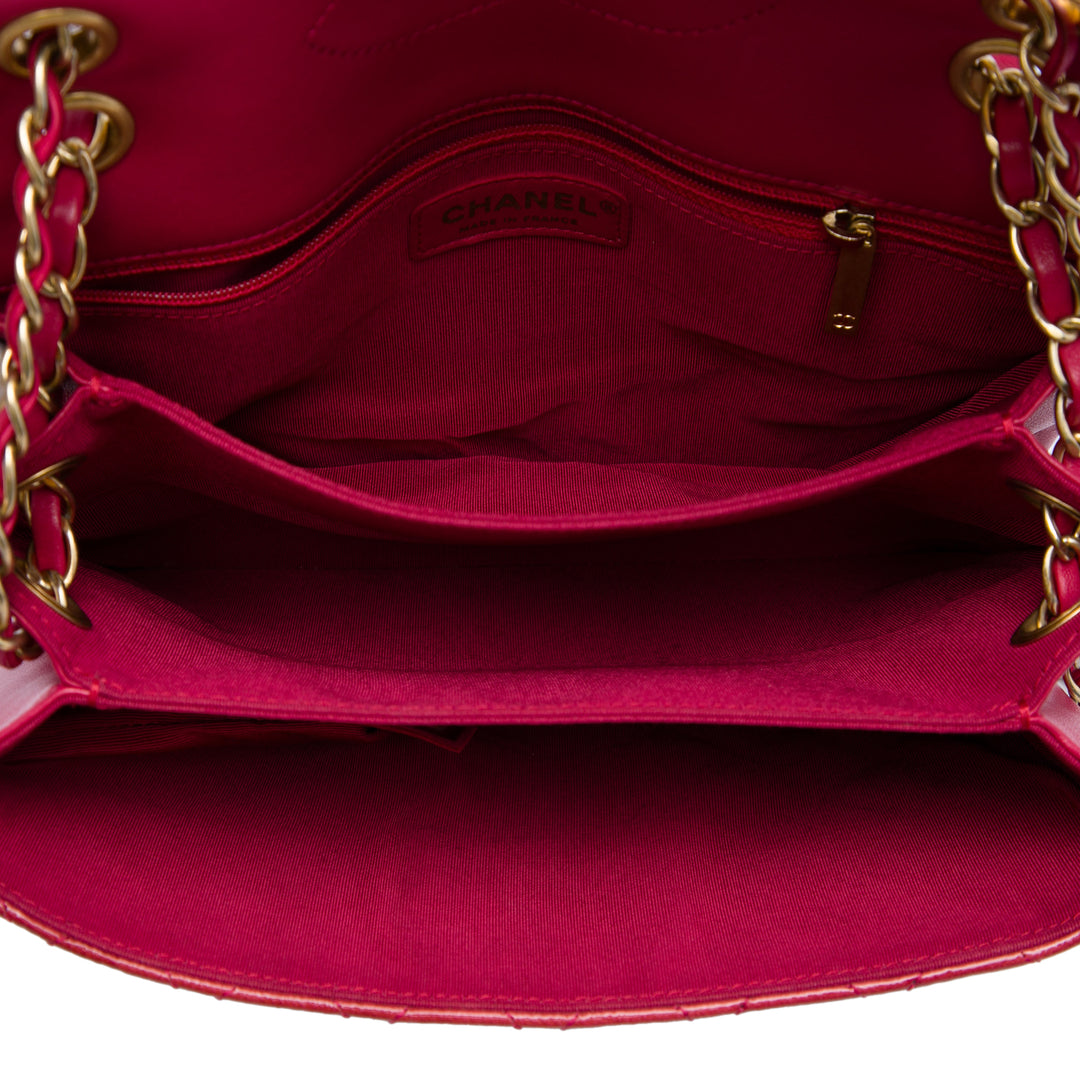 Chanel Matelassé de chèvre Pagoda Accordion à rabat Cuir de chèvre Rouge – vue 4 – GABY PARIS