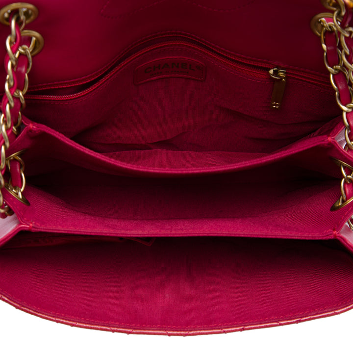 Chanel Matelassé de chèvre Pagoda Accordion à rabat Cuir de chèvre Rouge – vue 4 – GABY PARIS