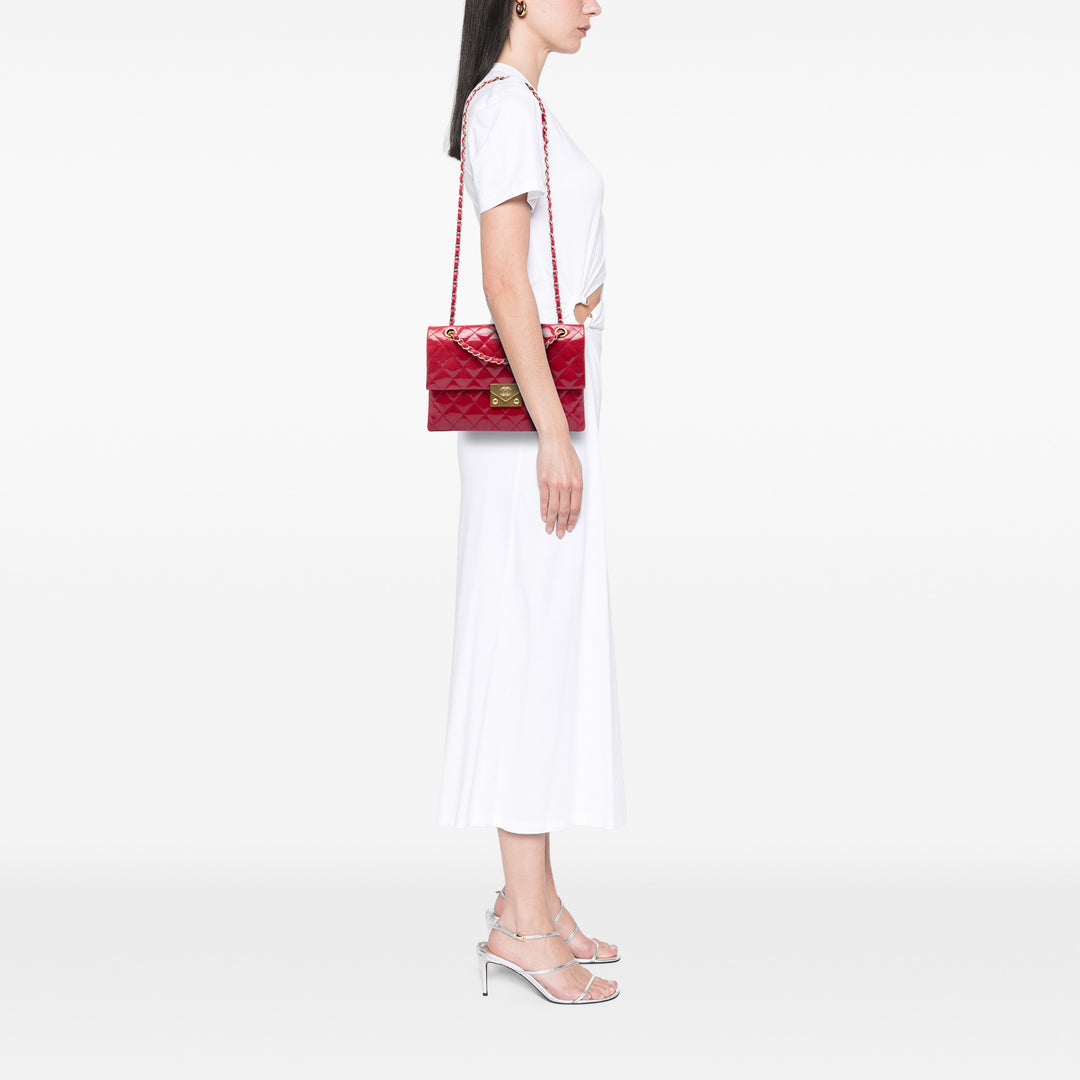 Chanel Matelassé de chèvre Pagoda Accordion à rabat Cuir de chèvre Rouge – vue 5 – GABY PARIS