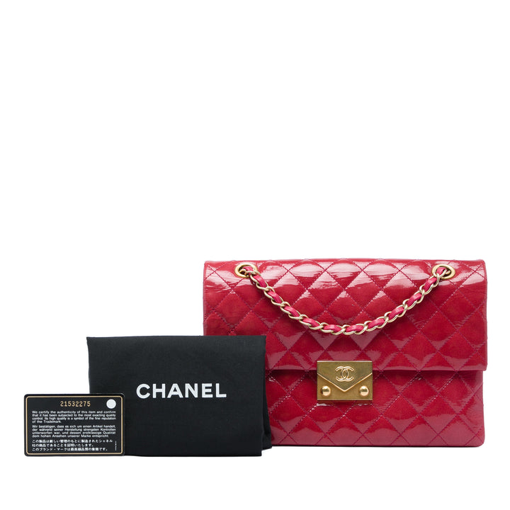 Chanel Matelassé de chèvre Pagoda Accordion à rabat Cuir de chèvre Rouge – vue 6 – GABY PARIS