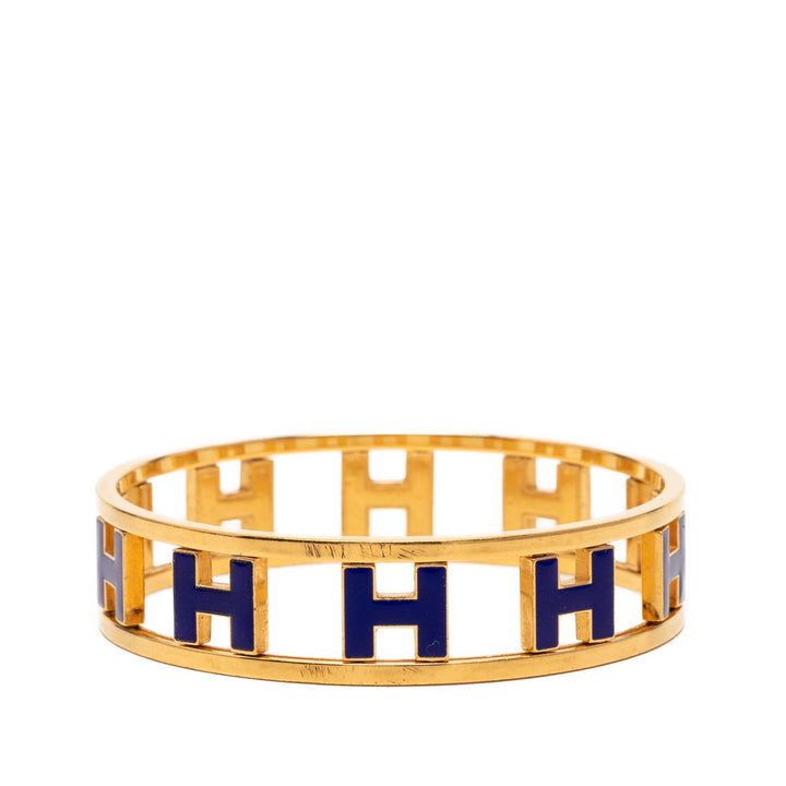 Hermès plaqué Émail Rondo Ash H Bangle