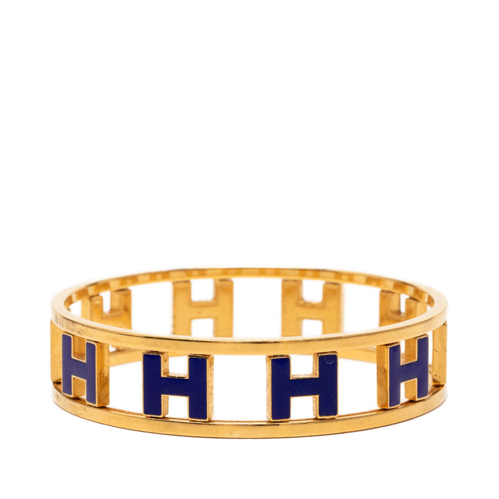 Hermès plaqué Émail Rondo Ash H Bangle