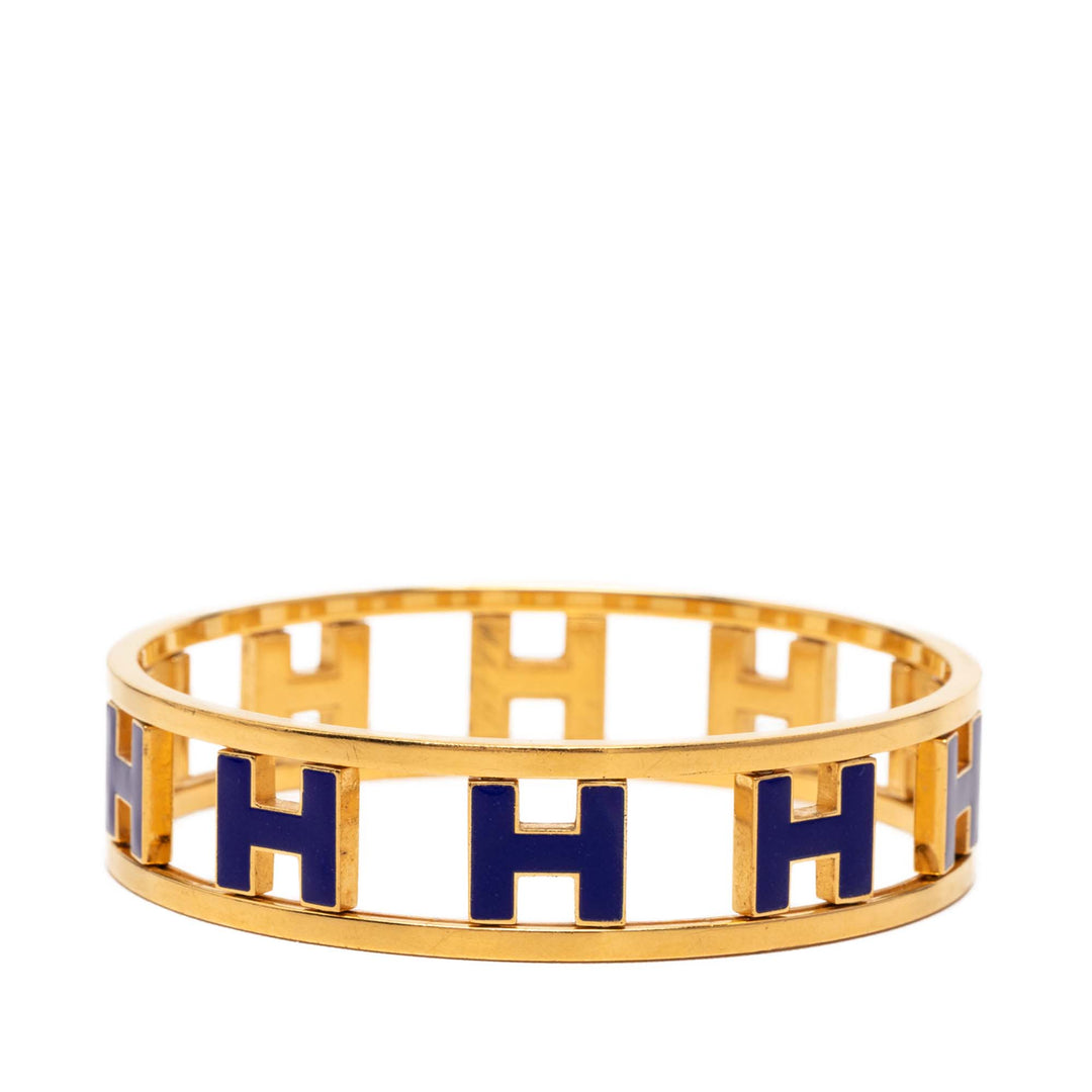 Hermès plaqué Émail Rondo Ash H Bangle