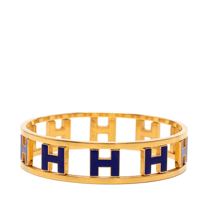 Hermès plaqué Émail Rondo Ash H Bangle