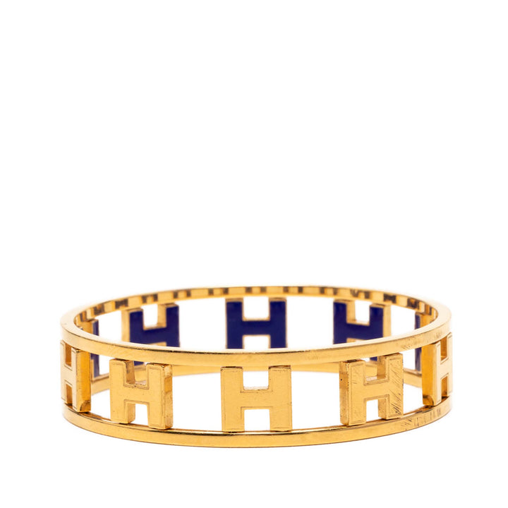 Hermès plaqué Émail Rondo Ash H Bangle