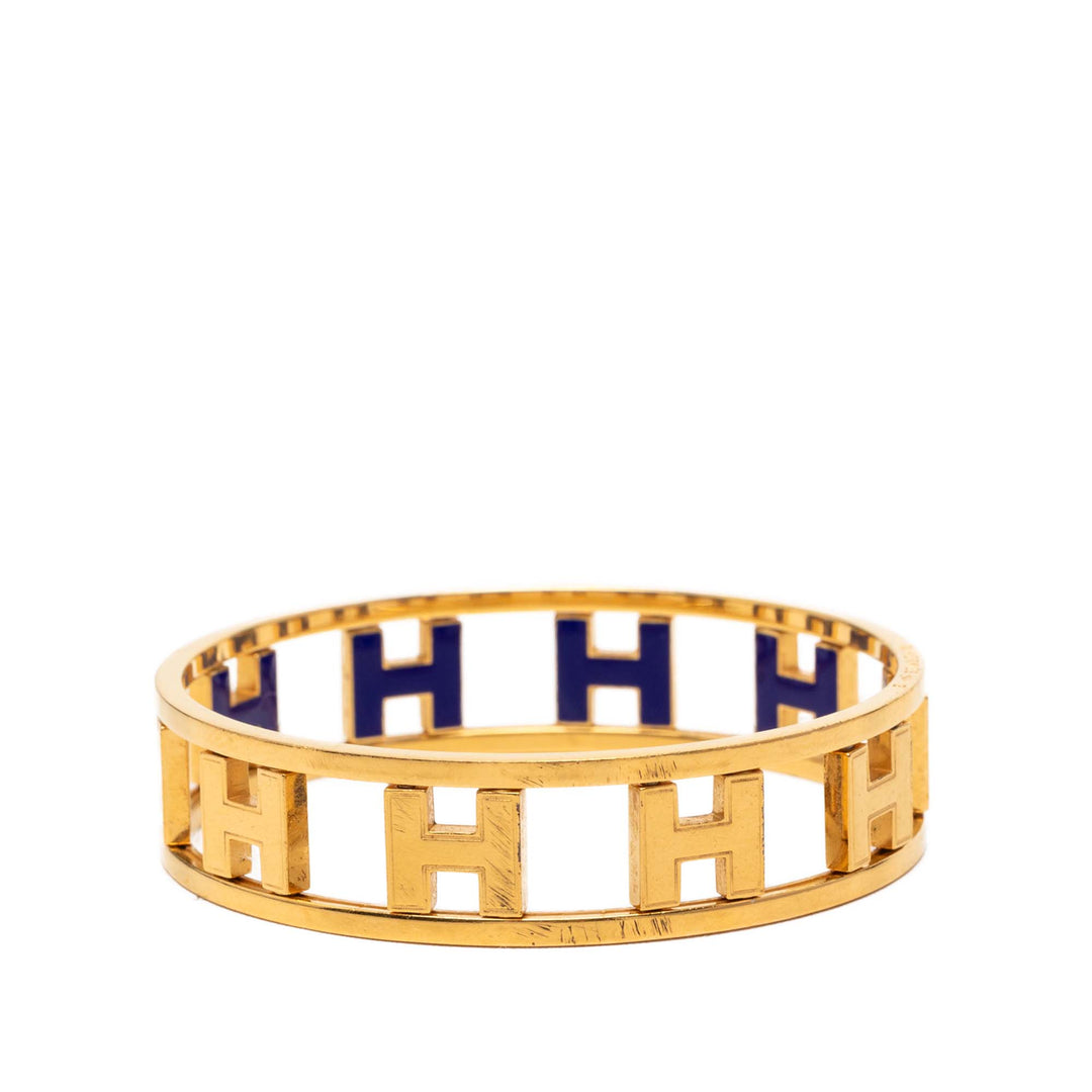 Hermès plaqué Émail Rondo Ash H Bangle