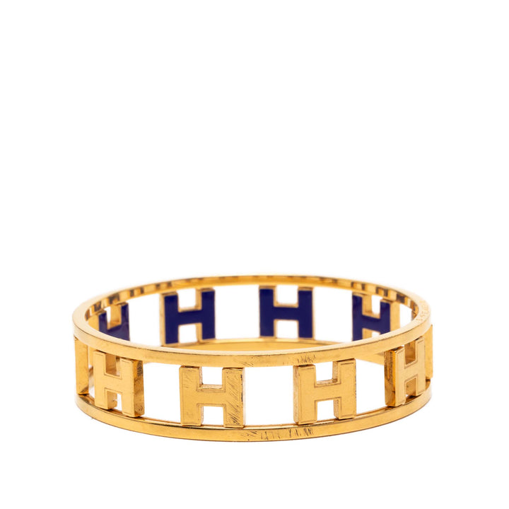 Hermès plaqué Émail Rondo Ash H Bangle