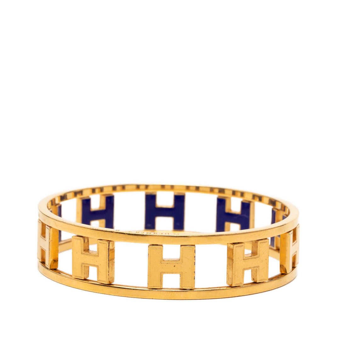 Hermès plaqué Émail Rondo Ash H Bangle