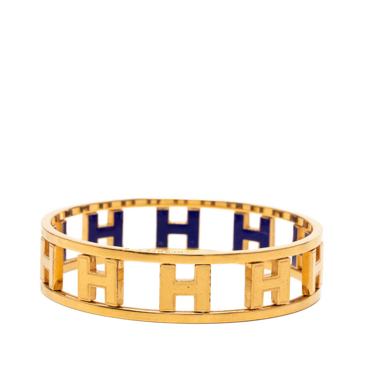 Hermès plaqué Émail Rondo Ash H Bangle