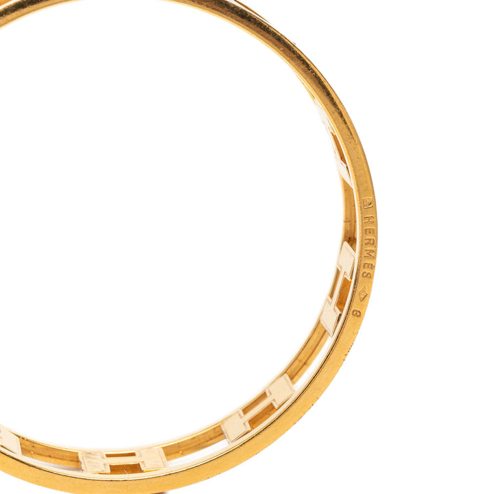 Hermès plaqué Émail Rondo Ash H Bangle
