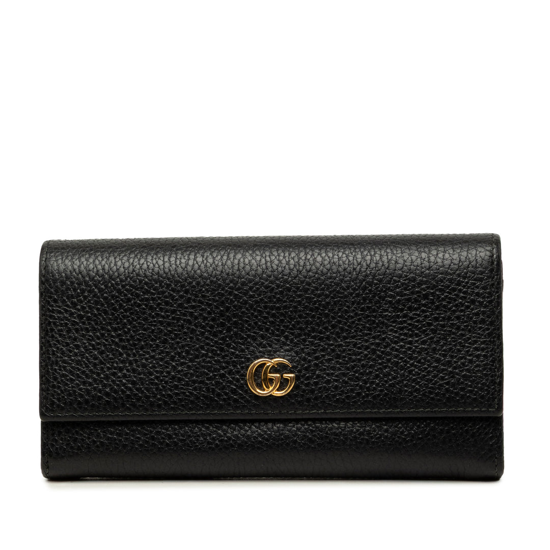 Gucci Portefeuille GG Marmont Continental long Cuir de veau Noir – vue principale – GABY PARIS