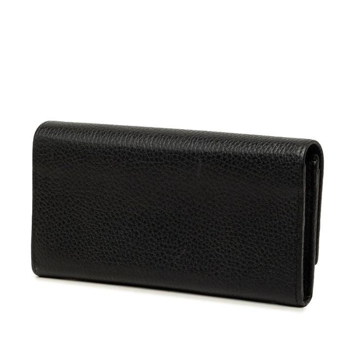 Gucci Portefeuille GG Marmont Continental long Cuir de veau Noir – vue 2 – GABY PARIS