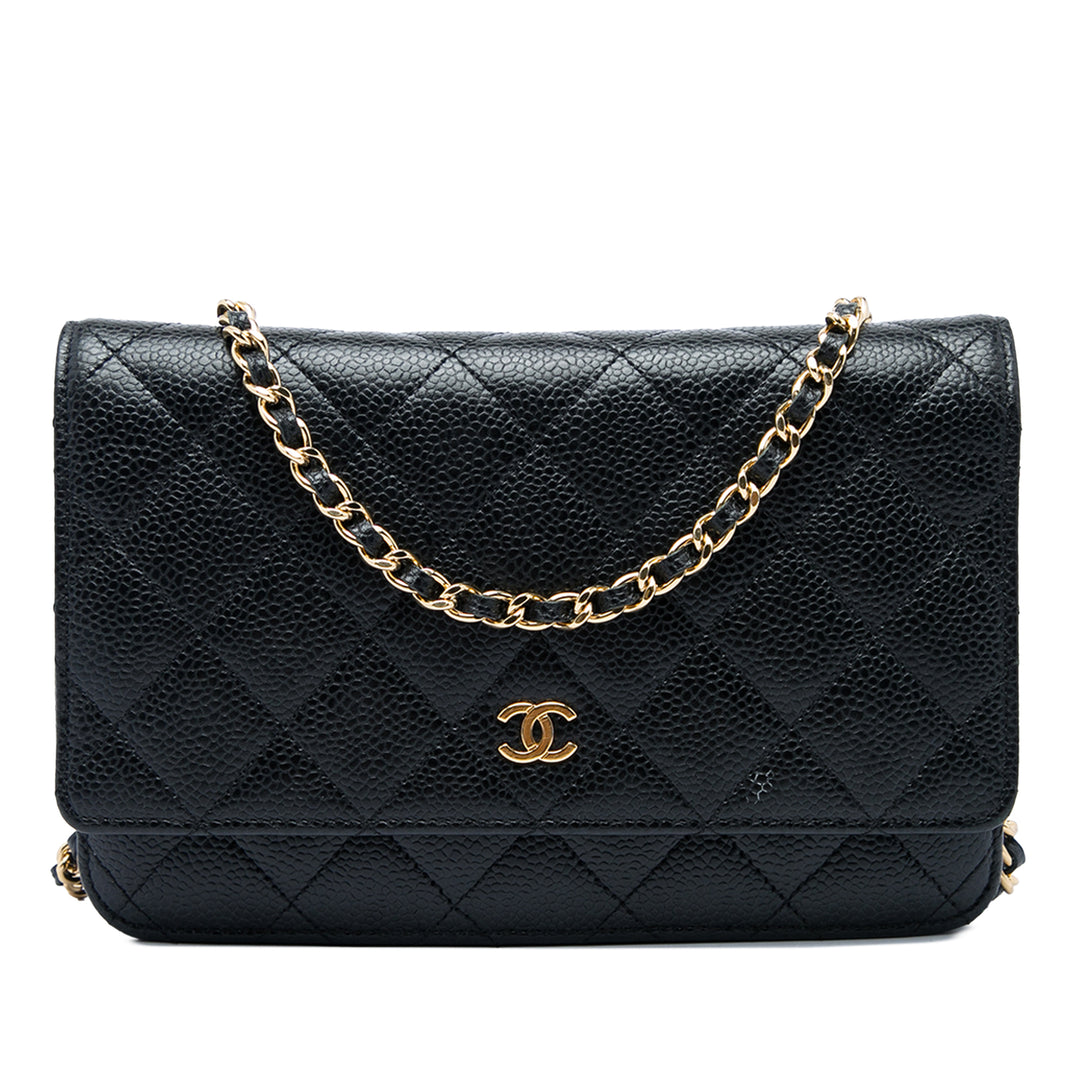 Chanel CC Matelassé Wallet on Chain Cuir caviar Noir – vue principale – GABY PARIS
