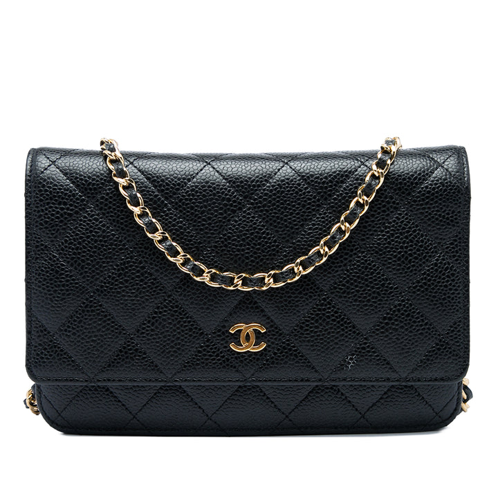 Chanel CC Matelassé Wallet on Chain Cuir caviar Noir – vue principale – GABY PARIS