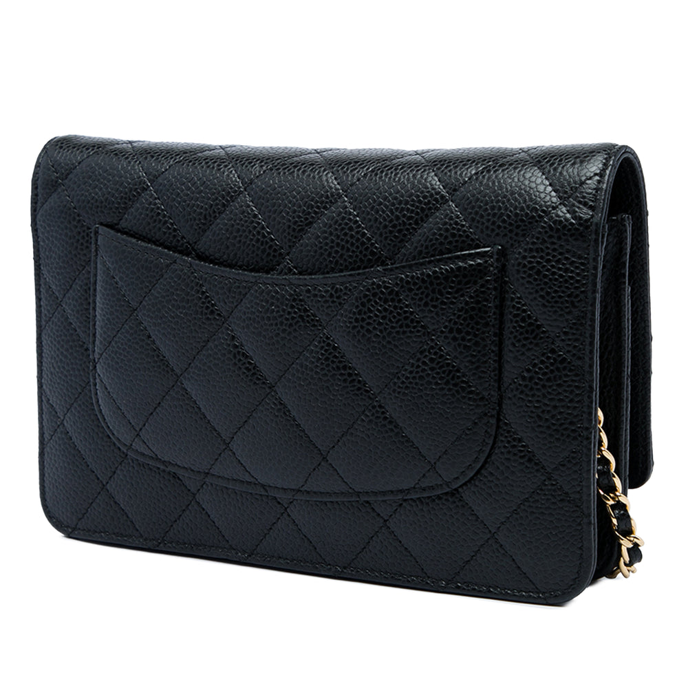 Chanel CC Matelassé Wallet on Chain Cuir caviar Noir – vue 2 – GABY PARIS