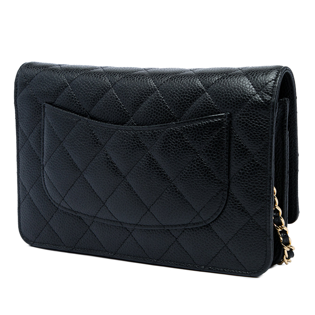Chanel CC Matelassé Wallet on Chain Cuir caviar Noir – vue 2 – GABY PARIS