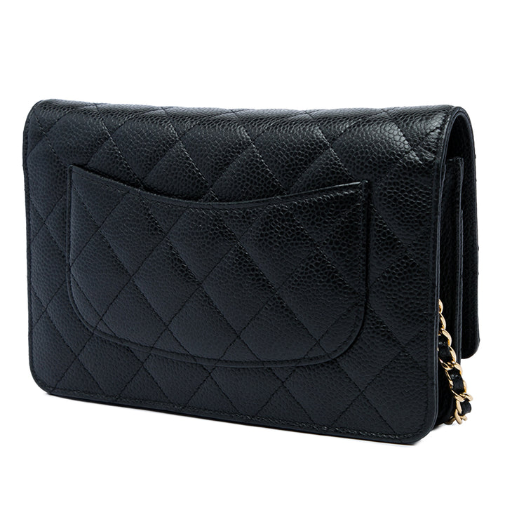 Chanel CC Matelassé Wallet on Chain Cuir caviar Noir – vue 2 – GABY PARIS