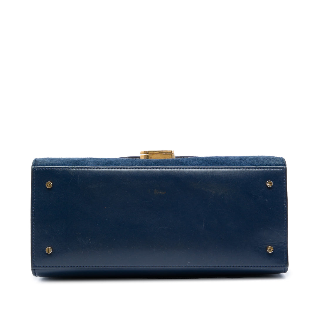 Saint Laurent Medium Cuir de veau et Daim Classic Monogram Cassandra sac à anse supérieure