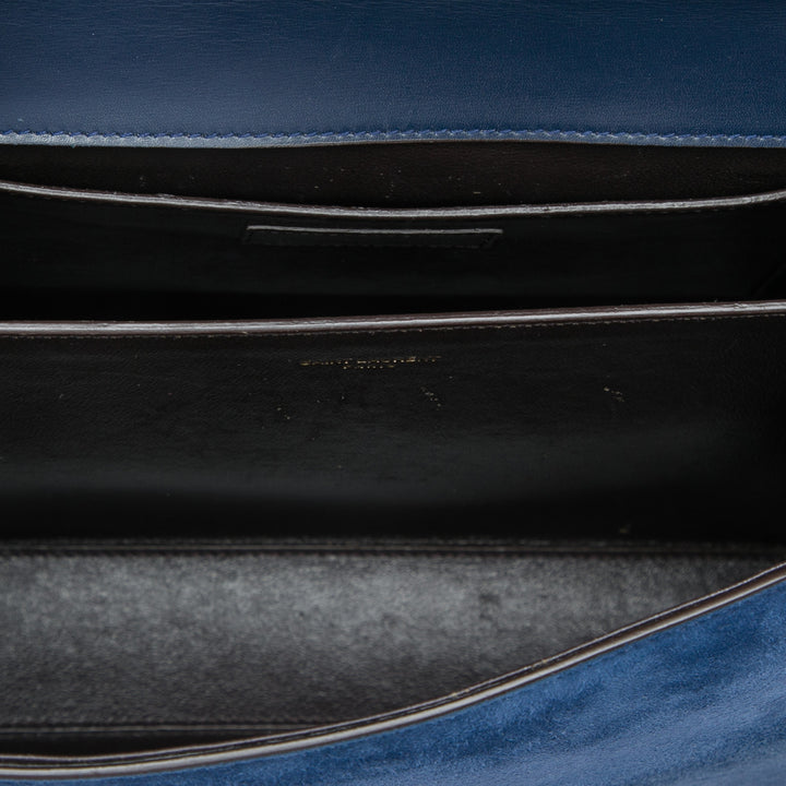 Saint Laurent Medium Cuir de veau et Daim Classic Monogram Cassandra sac à anse supérieure