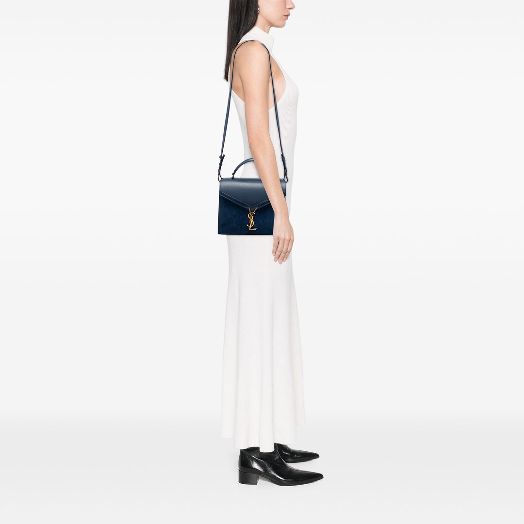Saint Laurent Medium Cuir de veau et Daim Classic Monogram Cassandra sac à anse supérieure