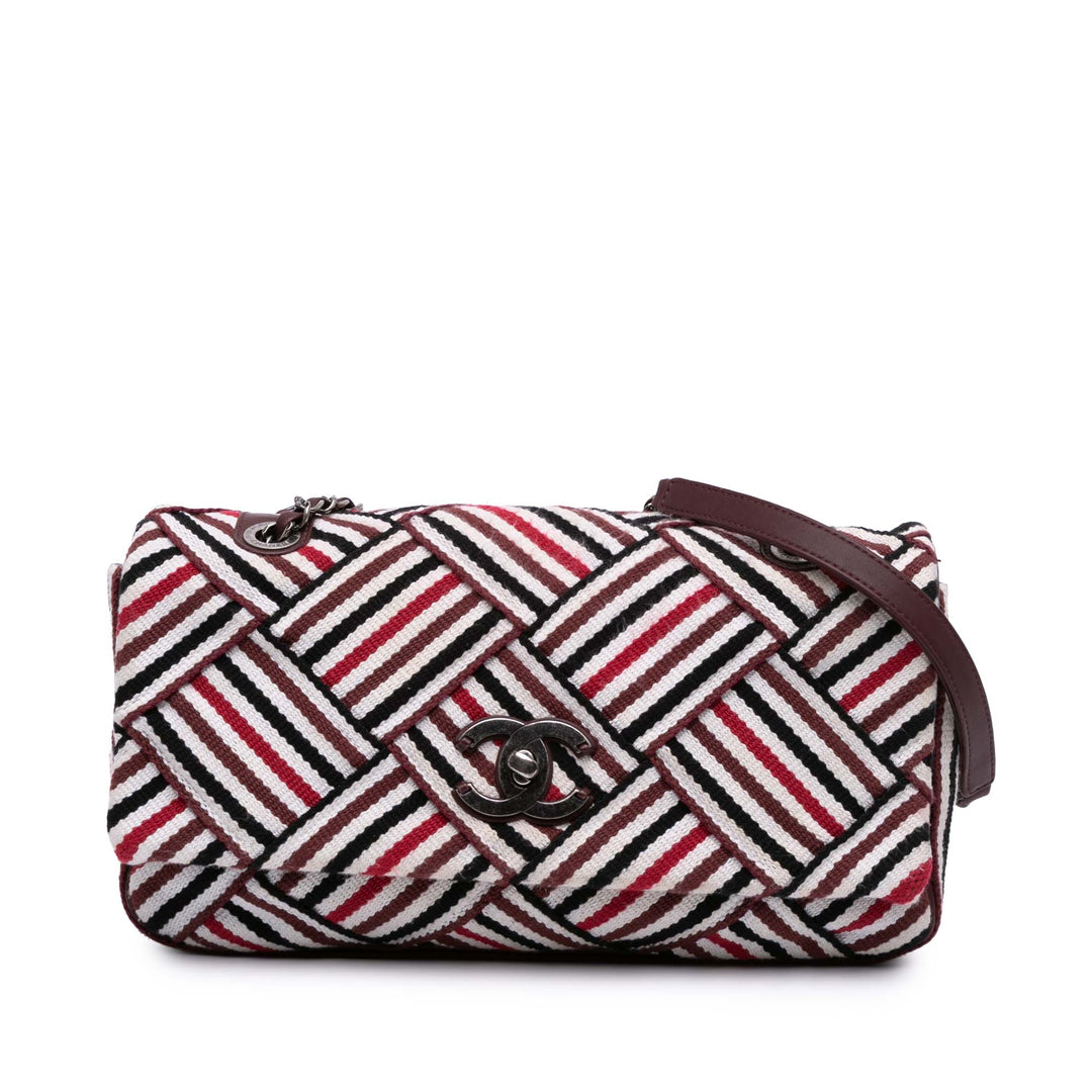 CC Canvas Stripe Flap White - Gaby Paris