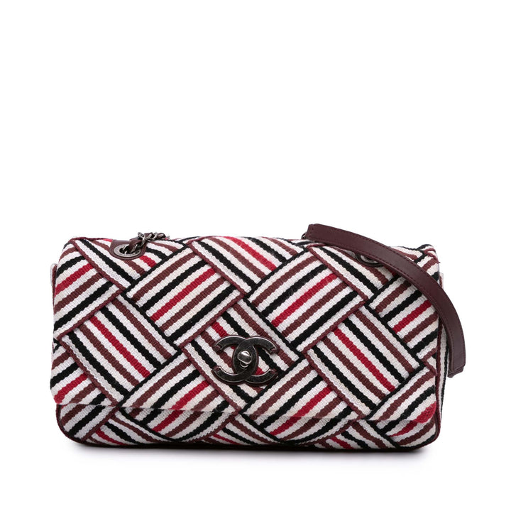 CC Canvas Stripe Flap White - Gaby Paris