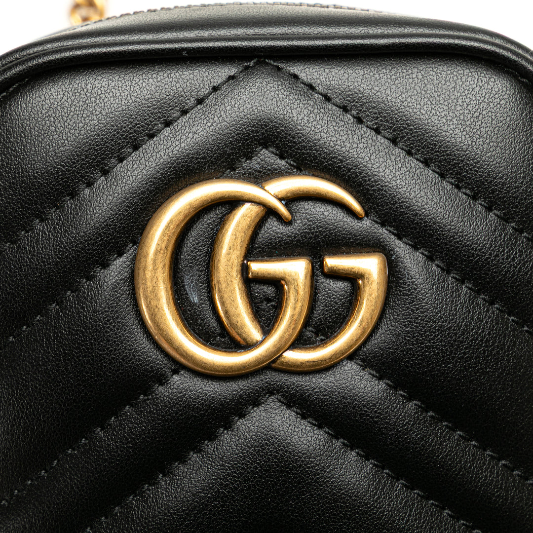 Gucci Mini GG Marmont Matelasse Cuir Sac porté croisé Noir