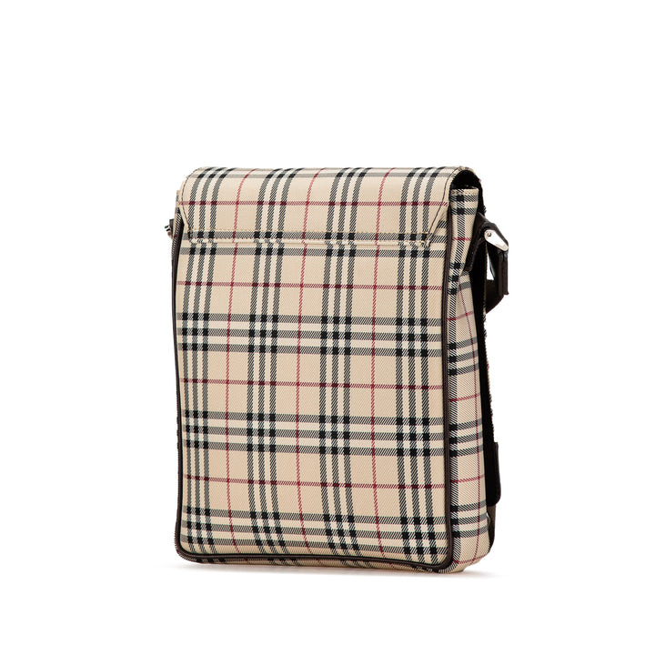 House Check Canvas Crossbody Brown - Gaby Paris