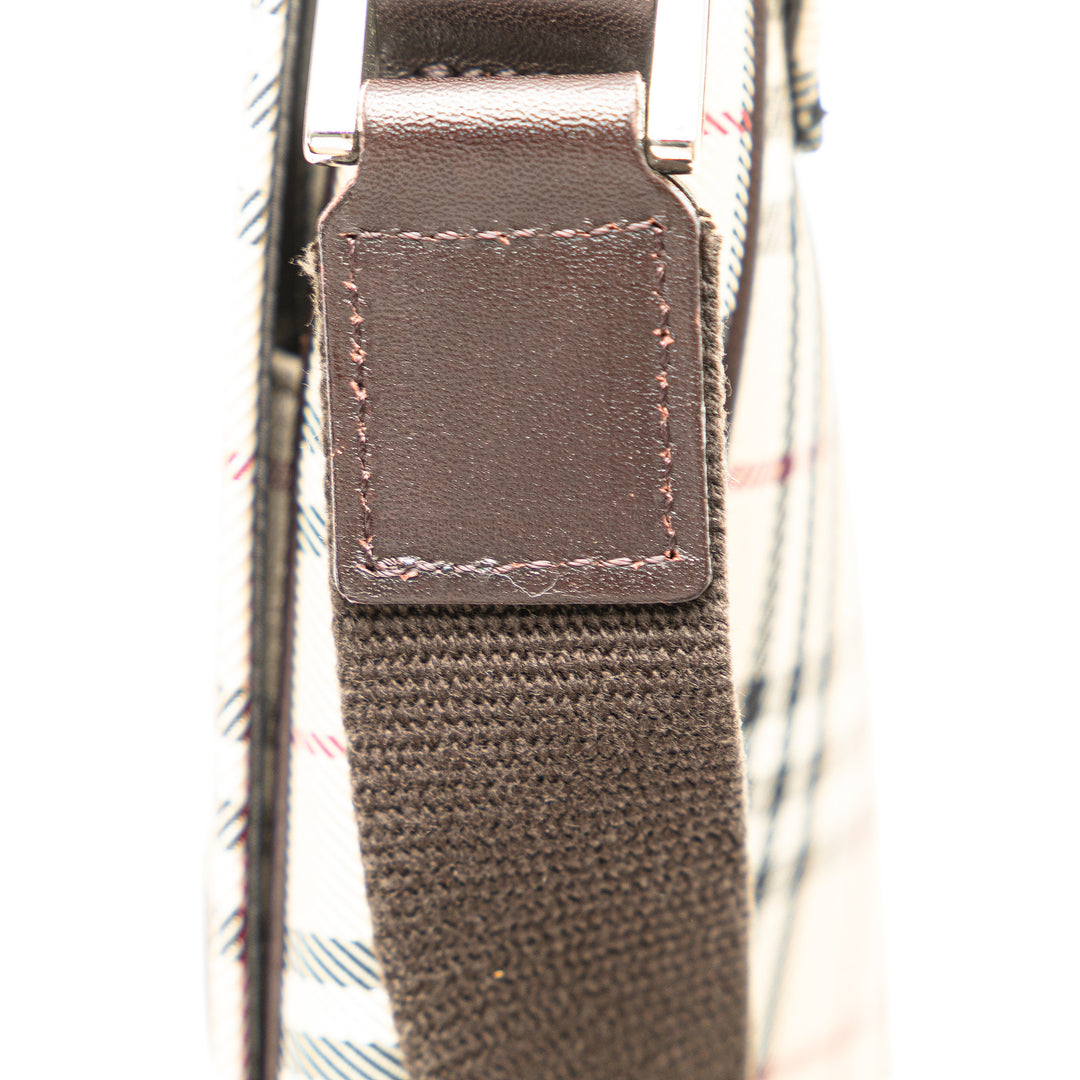 House Check Canvas Crossbody Brown - Gaby Paris