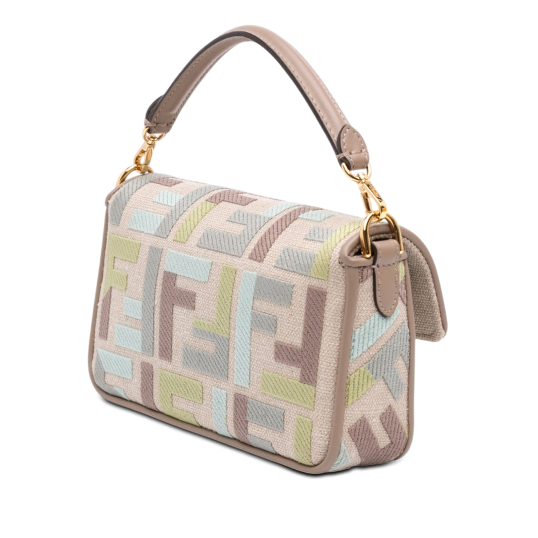 Fendi Mini Zucca brodé Toile Baguette Sac