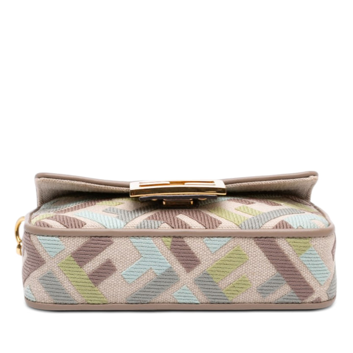 Fendi Mini Zucca brodé Toile Baguette Sac