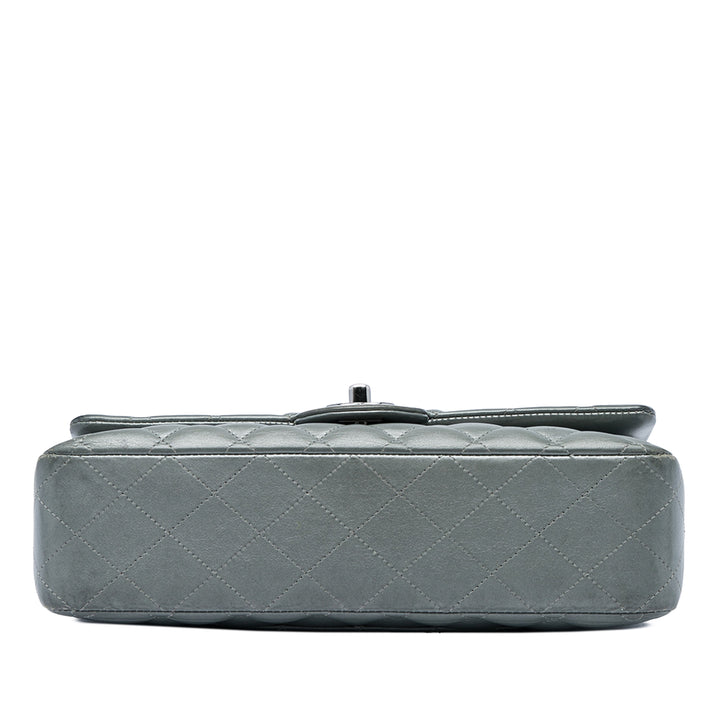 Chanel Classic Double rabat Moyen Cuir d'agneau Argenté