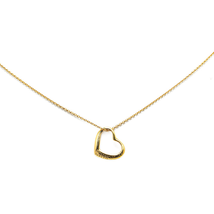 Elsa Peretti 18K Open Heart Pendant Necklace Gold - Gaby Paris