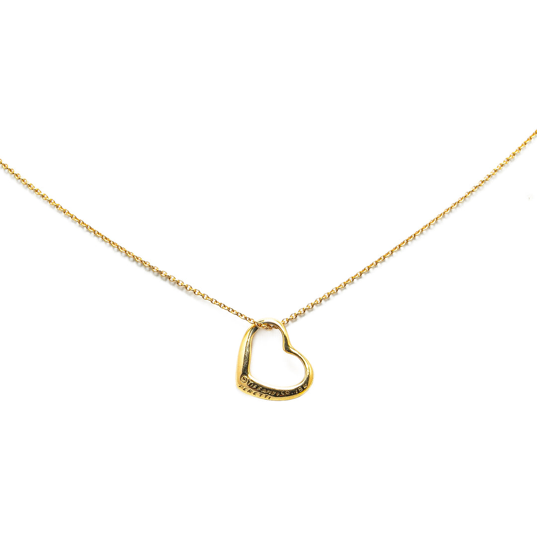 Elsa Peretti 18K Open Heart Pendant Necklace Gold - Gaby Paris