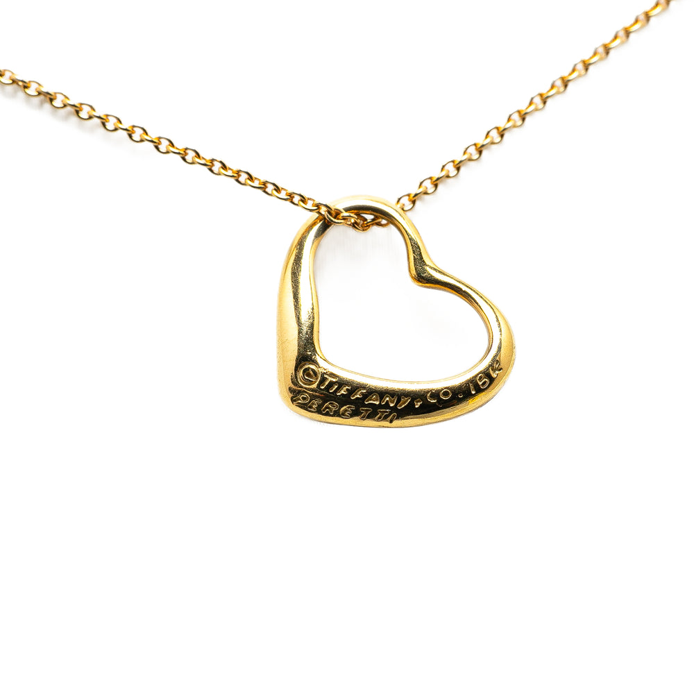 Elsa Peretti 18K Open Heart Pendant Necklace Gold - Gaby Paris