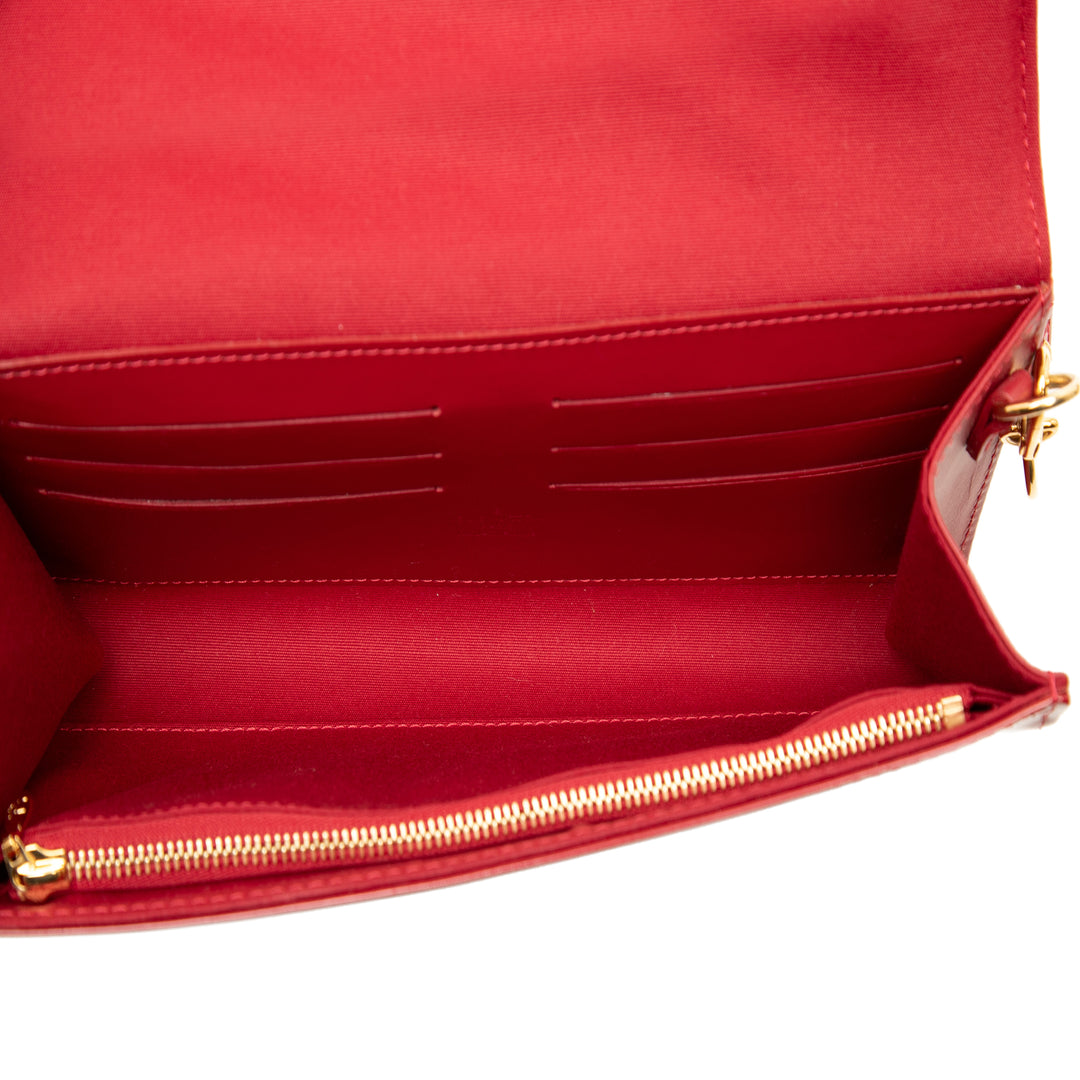 Rossmore MM Cuir verni Monogram Rouge