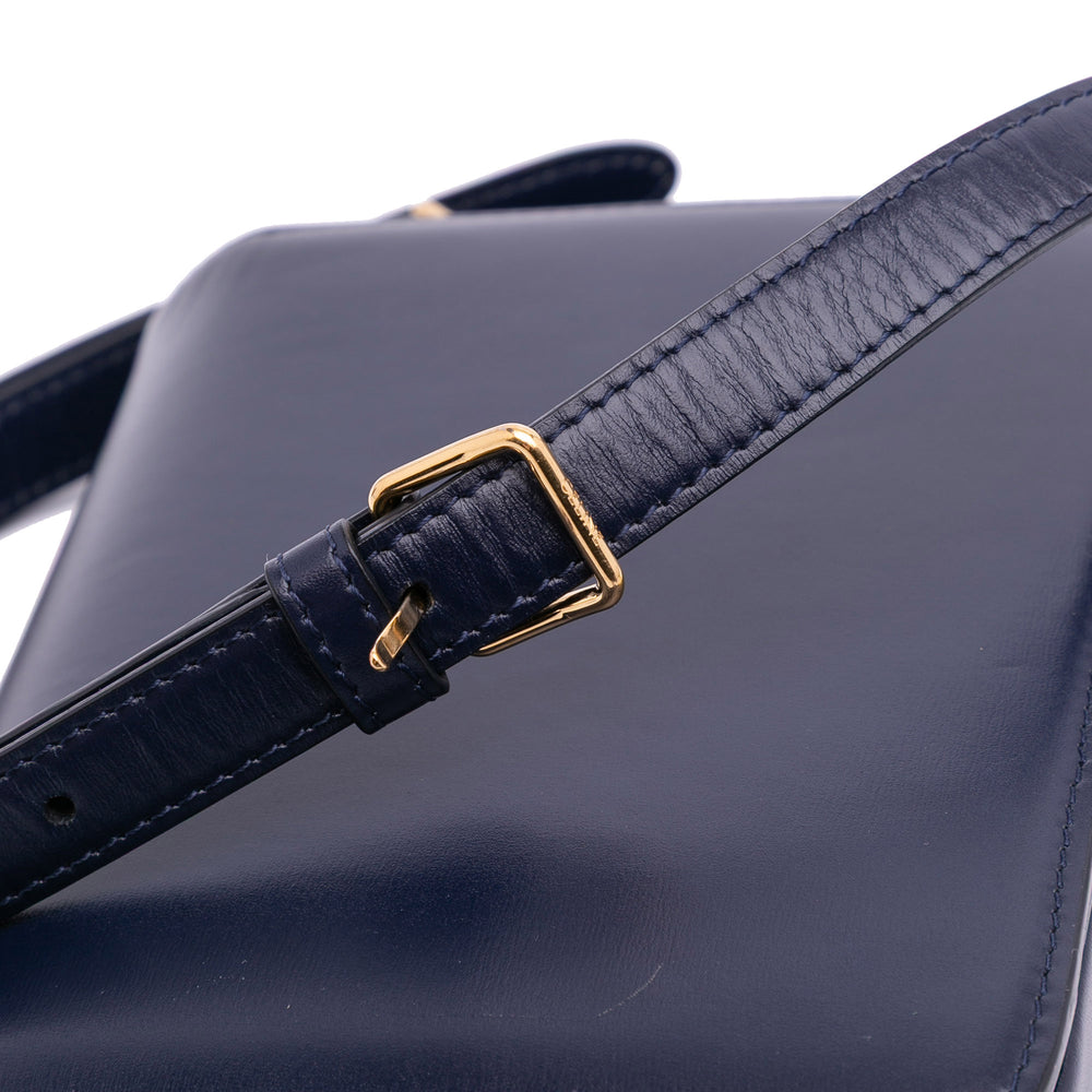 Teen Shiny Calfskin Triomphe Crossbody Blue - Gaby Paris