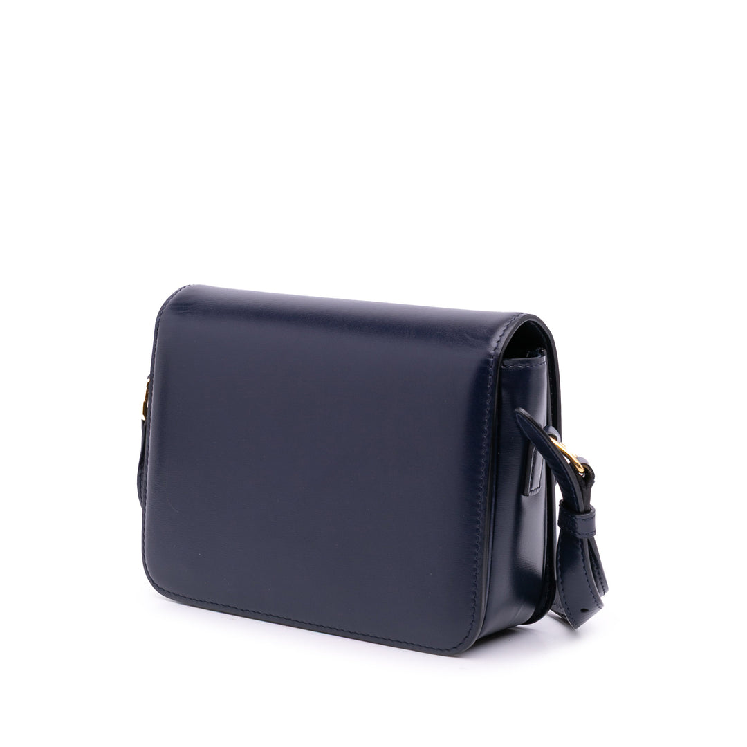 Teen Shiny Calfskin Triomphe Crossbody Blue - Gaby Paris