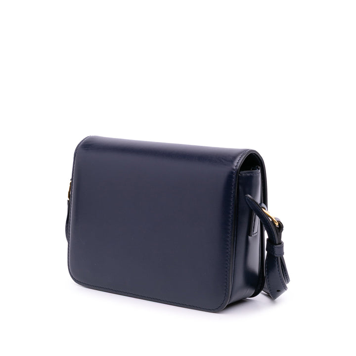 Teen Shiny Calfskin Triomphe Crossbody Blue - Gaby Paris
