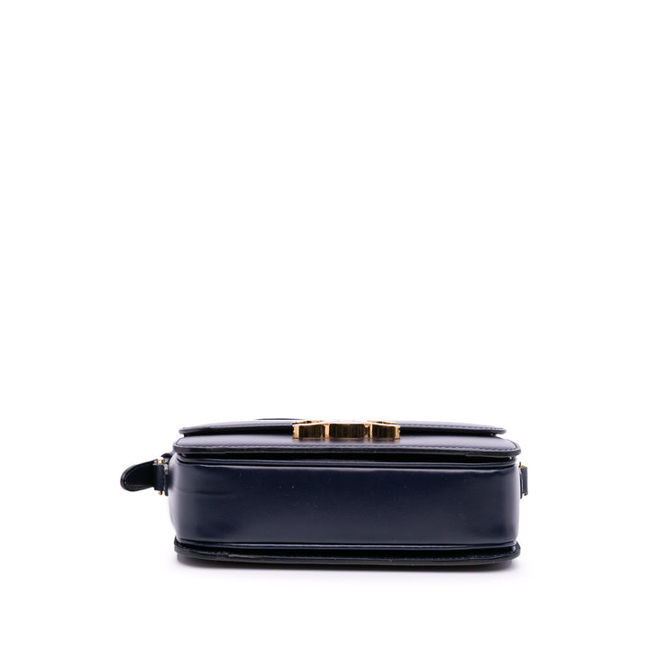 Teen Shiny Calfskin Triomphe Crossbody Blue - Gaby Paris