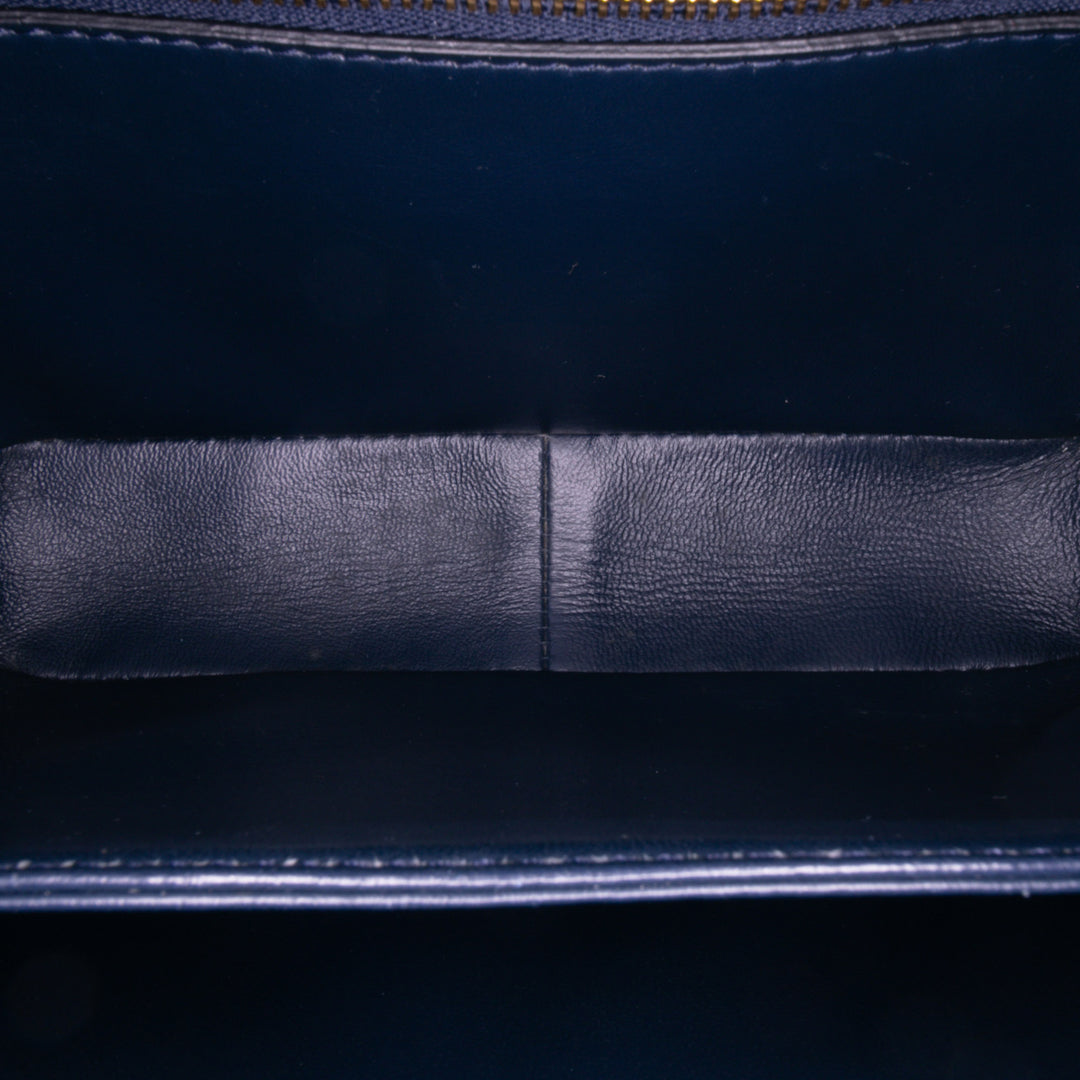 Teen Shiny Calfskin Triomphe Crossbody Blue - Gaby Paris