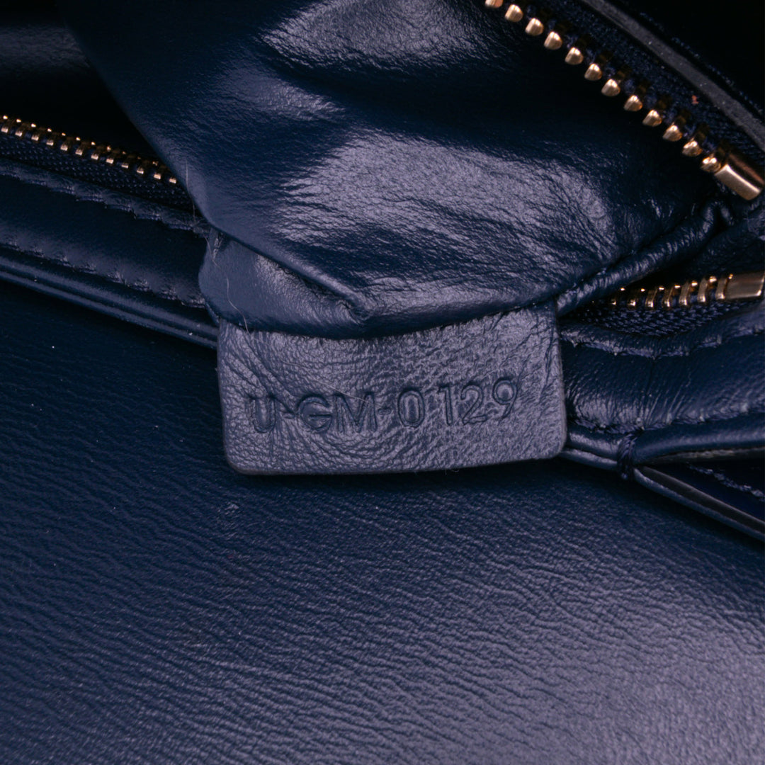 Teen Shiny Calfskin Triomphe Crossbody Blue - Gaby Paris