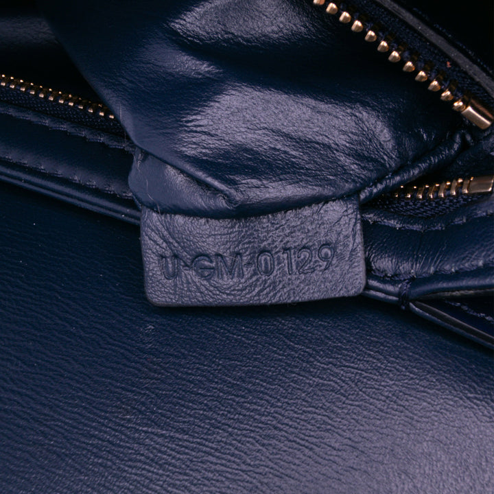 Teen Shiny Calfskin Triomphe Crossbody Blue - Gaby Paris