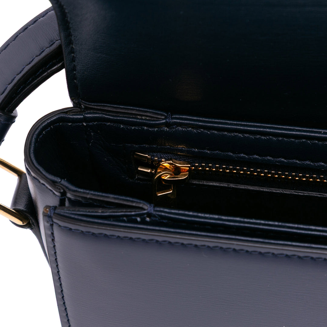 Teen Shiny Calfskin Triomphe Crossbody Blue - Gaby Paris