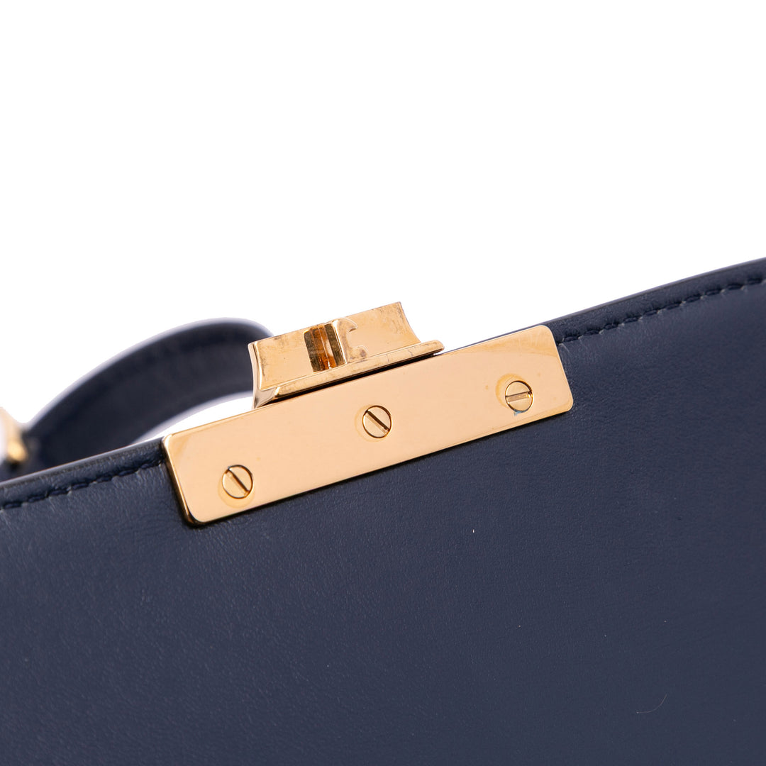 Teen Shiny Calfskin Triomphe Crossbody Blue - Gaby Paris