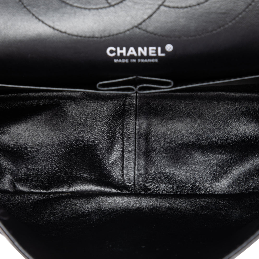 Chanel Matelassé vieilli Reissue 2.55 Double rabat 227 Cuir de veau Noir
