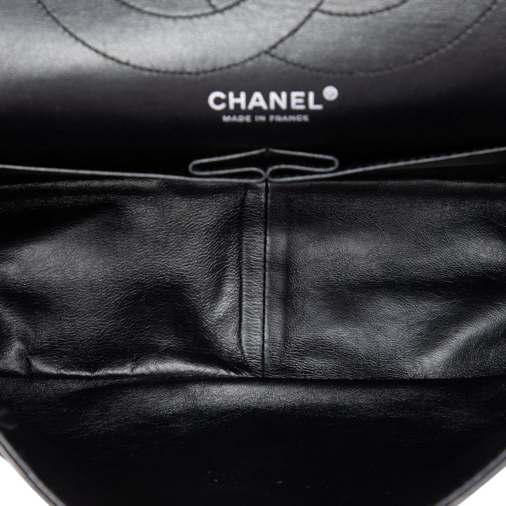 Chanel Matelassé vieilli Reissue 2.55 Double rabat 227 Cuir de veau Noir