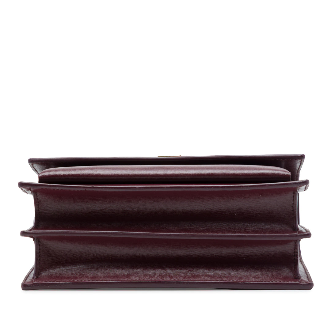 Saint Laurent Sunset Sac Moyen Cuir de veau Rouge