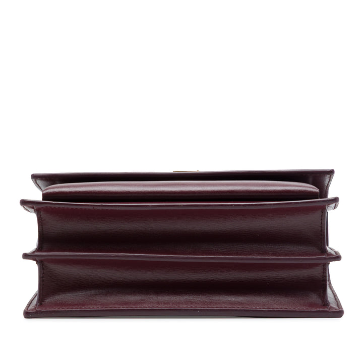 Saint Laurent Sunset Sac Moyen Cuir de veau Rouge