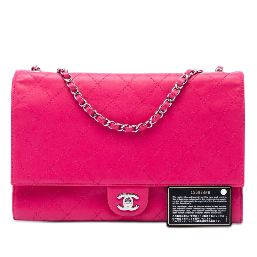 Chanel Jumbo Matelassé Cuir d’agneau 3 Accordion Double rabat